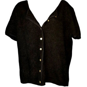Hillard & Hanson Rabbit Hair Short Sleeve Cardigan